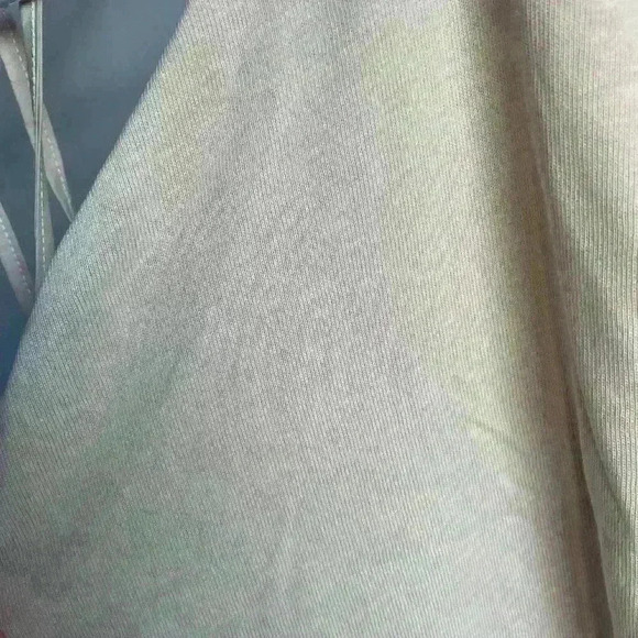 Zara Halter Wide Leg Ruffle Jumpsuit open back Cotton  Cream Beige size S - Picture 10 of 10